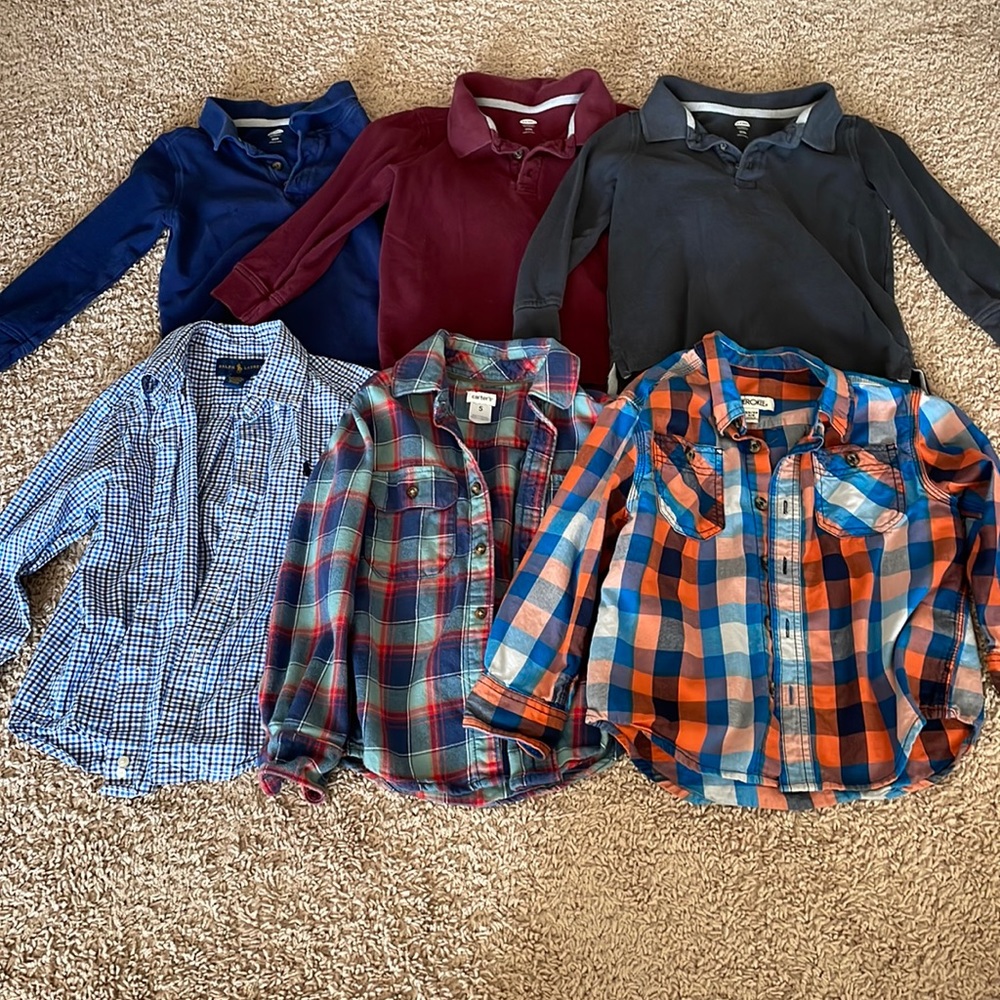 5T long sleeve polos and button downs